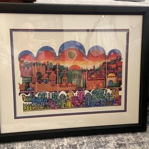 Colorful Framed Cityscape Art Print